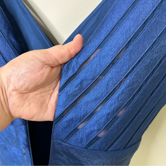 ADRIANNA PAPELL Royal Blue Layered Cocktail Dress - Sz 4 - Picture 7 of 10